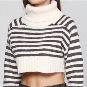 Zara Knit Turtleneck Cropped Sweater